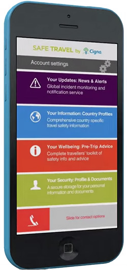 Cigna Global SafeTravel SmartPhone App